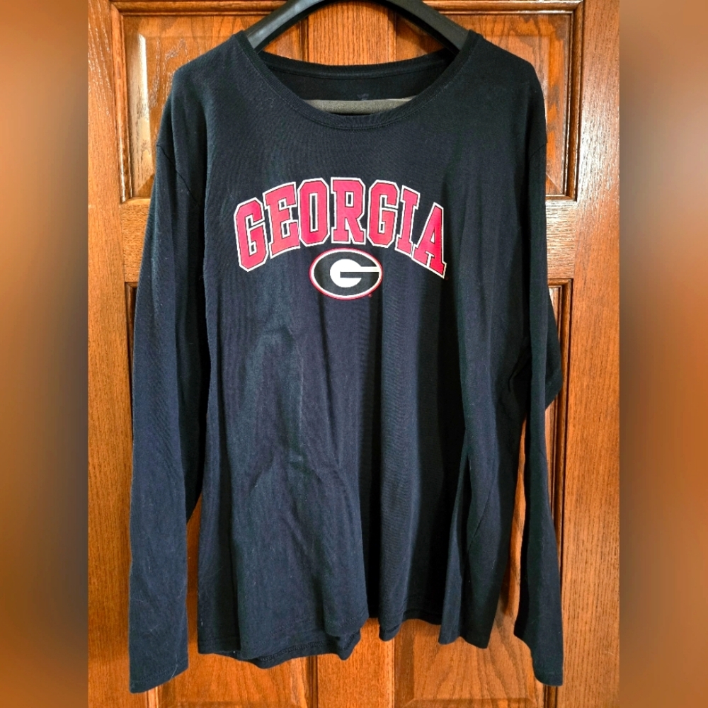 Georgia Bulldogs Shirt Women's Size 2XL Black Pullover Long Sleeve